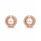 Rose Gold Pearl Stud Earrings