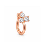Rose Gold Triple Stone Non-Piercing Nose Pin