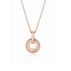 Rose Gold Circular Pendant Necklace for Women