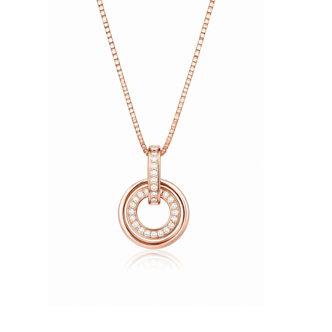 Rose Gold Circular Pendant Necklace for Women