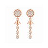 Rose Gold Round Floral Jhumki Drop Earrings