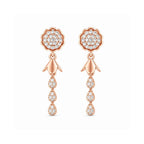 Rose Gold Round Floral Jhumki Drop Earrings
