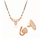 Rose Gold Mangalsutra with Nose Pin & Ring