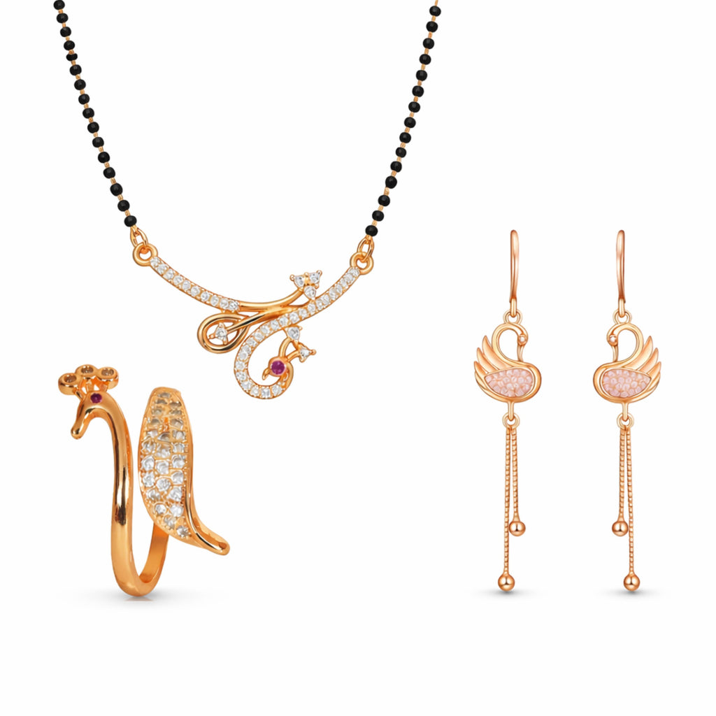 Rose Gold Mangalsutra Set For Women