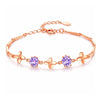 Nilu's Collection Rose Gold Plated Purple Stone Bracelet For Women And Girls