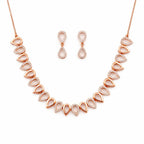 Rose Gold Plated Teardrop Necklace Set