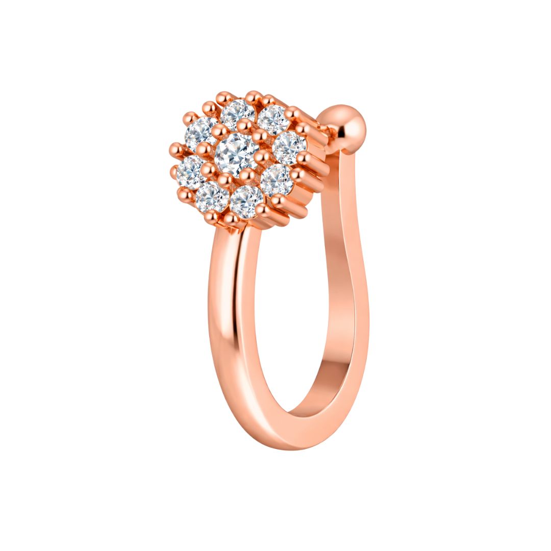 Rose Gold Floral Non-Piercing Nose Pin