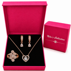 Rose Gold Pendant, Earrings & Ring Gift Set for Women