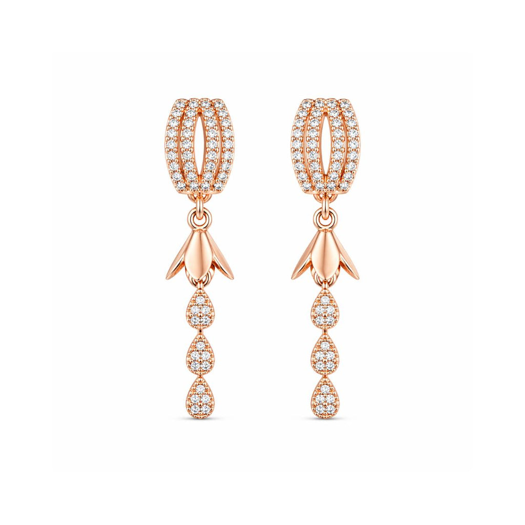 Rose Gold Jhumki Drop Earrings for Women
