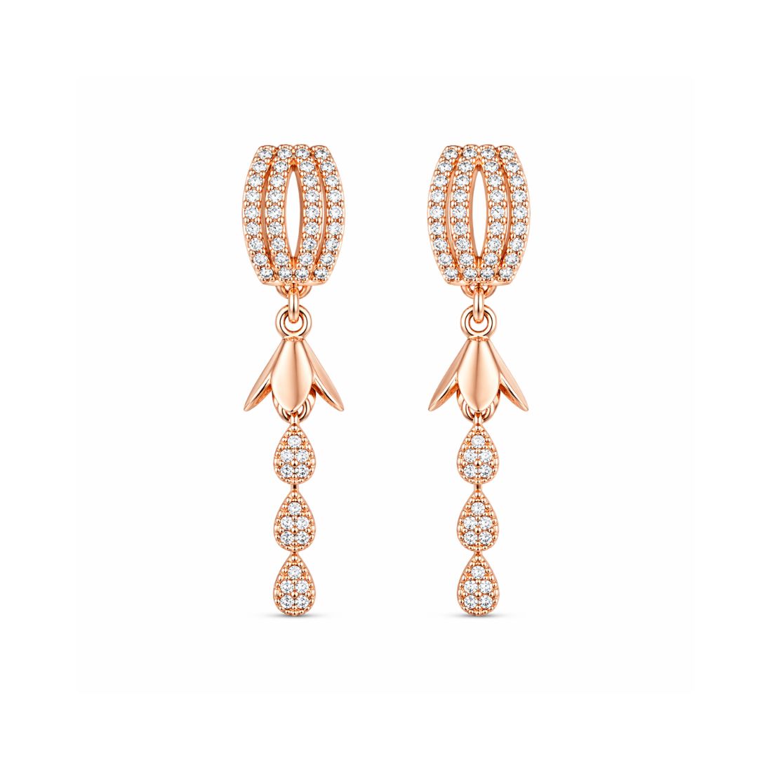 Rose Gold Jhumki Drop Earrings for Women
