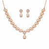 Nilu's Collection Rose Gold Plated Necklace Set With Matching Earrings For Women And Girls