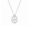 Silver Plated White Cubic Zirconia Studded Pendant for Women