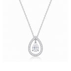 Silver Plated White Cubic Zirconia Studded Pendant for Women