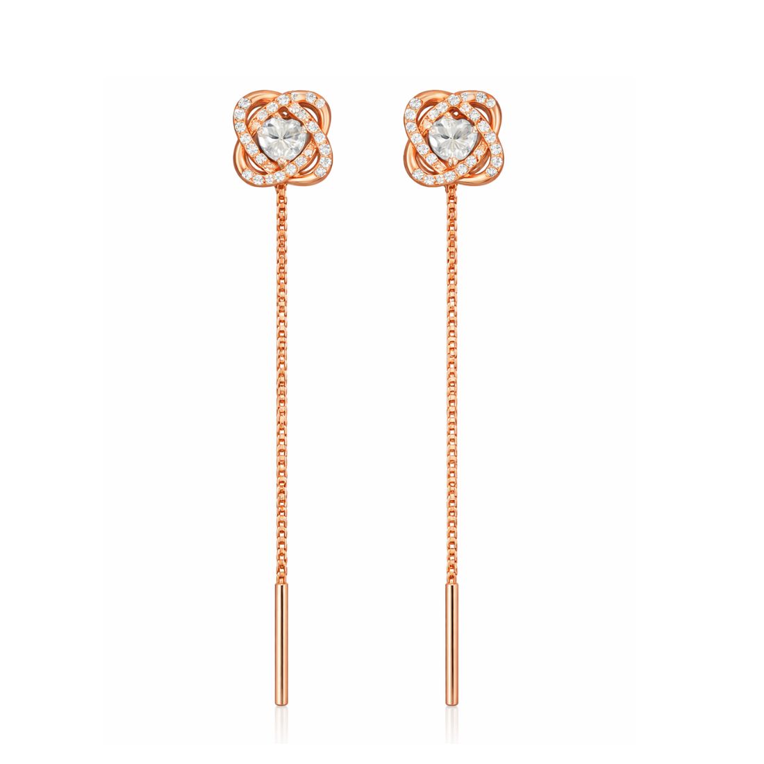 Rose Gold Sui Dhaga Threader Earrings