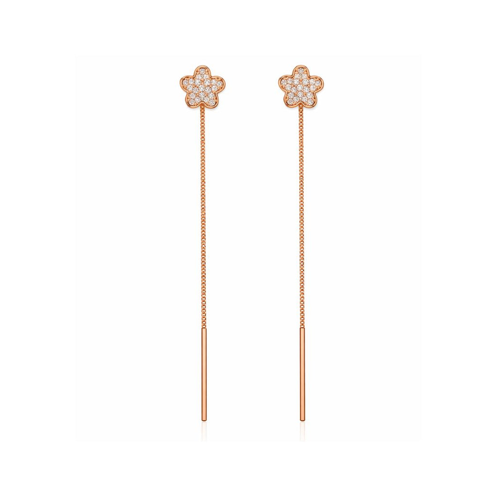 Rose Gold Plated Sui Dhaga Dangle Earrings