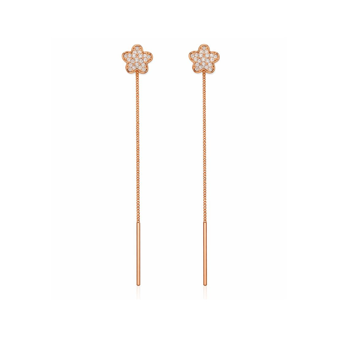 Rose Gold Plated Sui Dhaga Threader Earrings