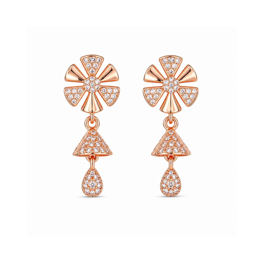 Rose Gold Drop Earrings for Women