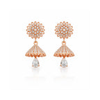 Rose Gold Traditional Jhumki Drop Earrings