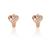 18k Rose Gold Plated Clip On Hoop Earrings, Latest Fancy Stylish Zircon Copper Bali Earrings for Women and Girls (Love)