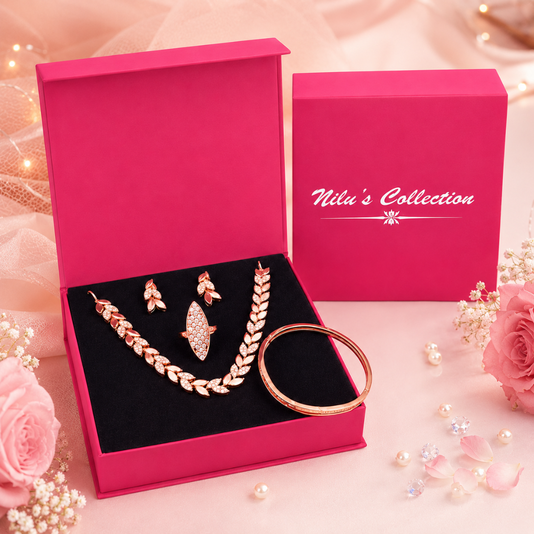 Rose Gold Jewellery Gift Set for Women