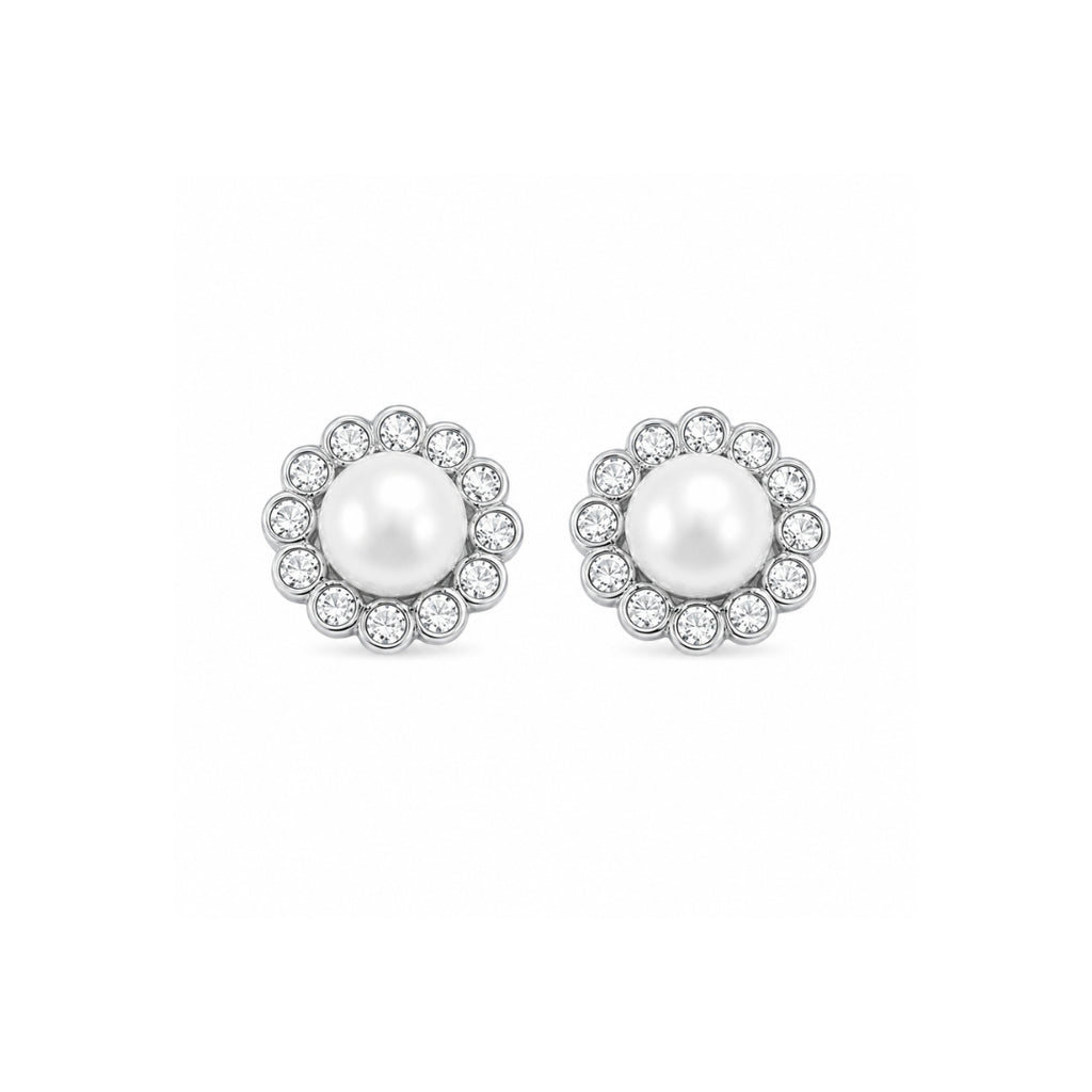 Silver Plated Pearl Stud Earrings