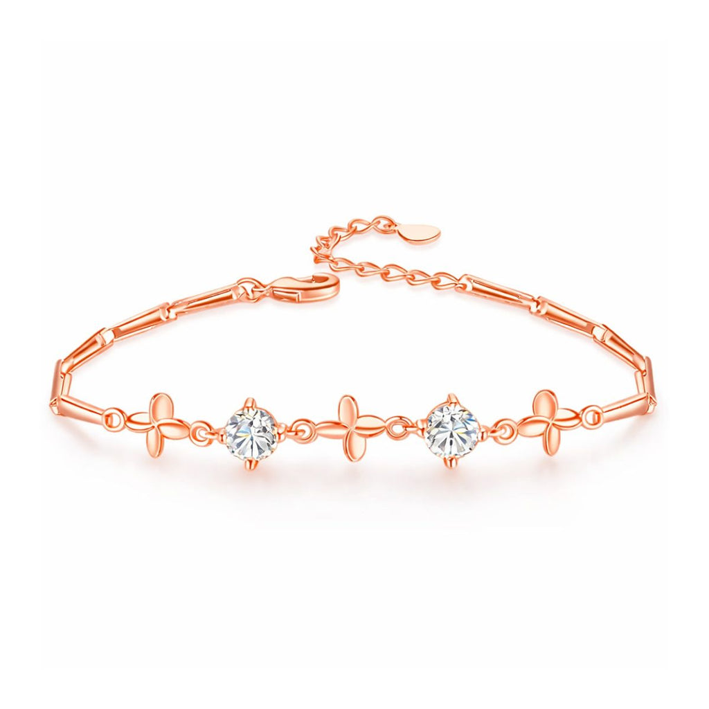 Rose Gold Plated Clover Bracelet