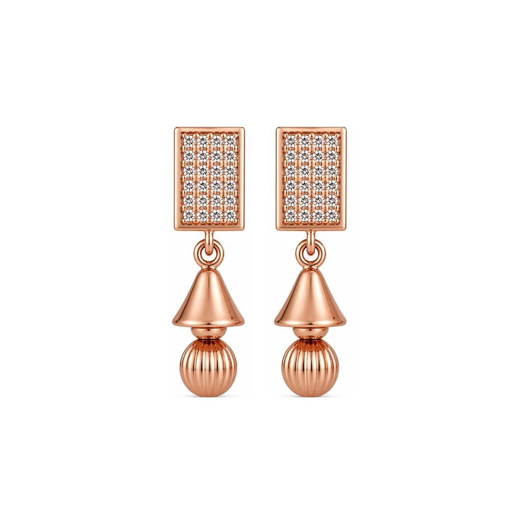 Rose Gold Geometric Drop Earrings