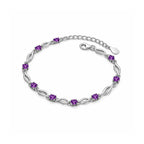 Silver Plated Purple Stone Bracelet For Women