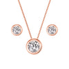 American Diamond Rose Gold Plated Necklace and Earrings for Girls and Women, Gift Jewelry for Women