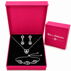 Silver Plated Heart Jewellery Gift Set for Women