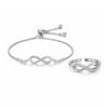 Silver Plated Bracelet With Ring For Women And Girls