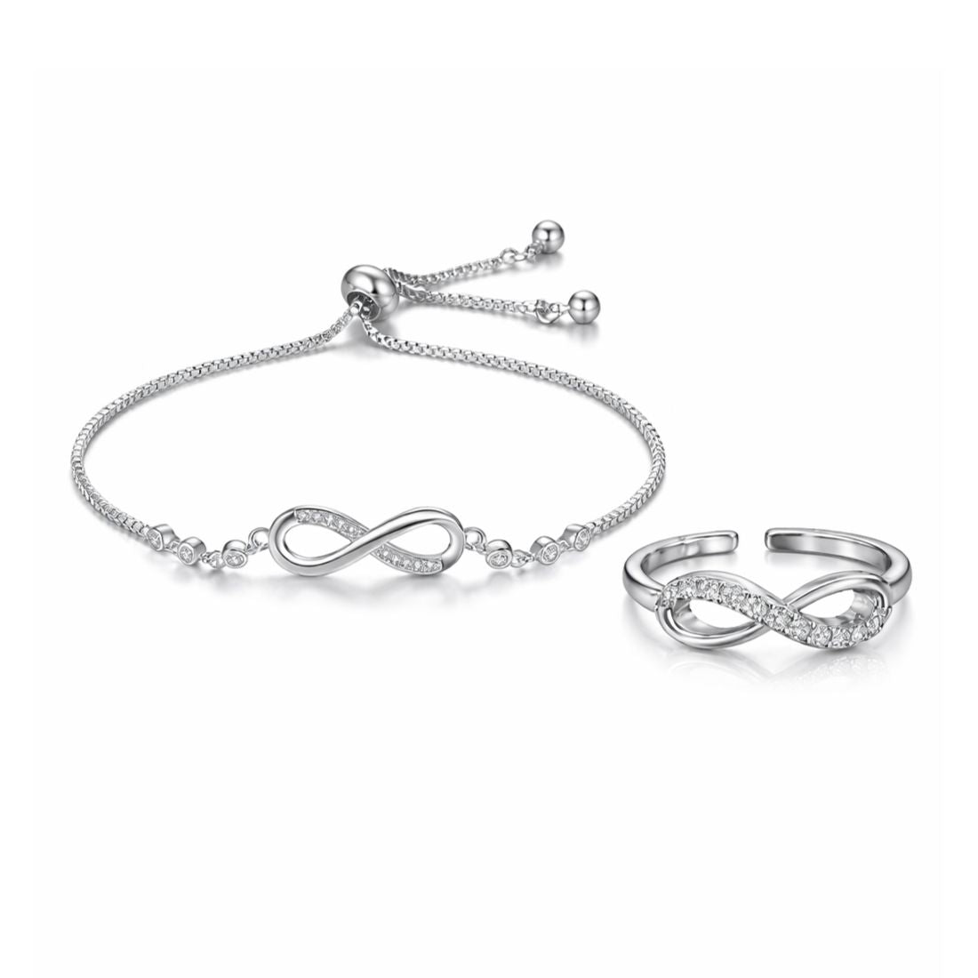 Nilu's Collection Silver Plated Bracelet With Finger Ring For Women And Girls