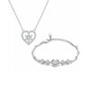 Silver Heart Pendant Necklace & Bracelet