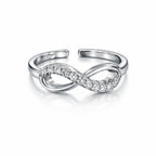Infinity Love Ring| Silver Plated American Diamond Infinity Adjustable Ring for Women And Girls
