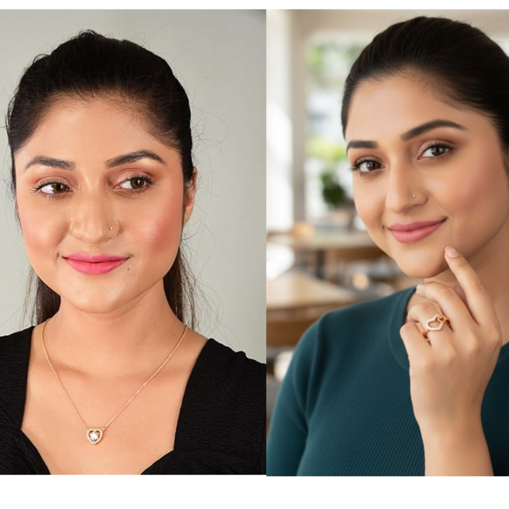 Foever Love Value Set| Rose Gold Plated Heart Pendant and Ring With American Diamond for Women & Girls