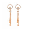 Nilu's Collection Rose Gold Plated American Diamond Drop Earrings for Women And Girls