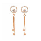 Nilu's Collection Rose Gold Plated American Diamond Drop Earrings for Women And Girls