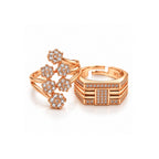 Rose Gold Floral Couple Rings for Men & Women