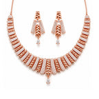Rose Gold Necklace With Matching Earring