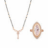 Rose Gold Mangalsutra Ring Set For Women