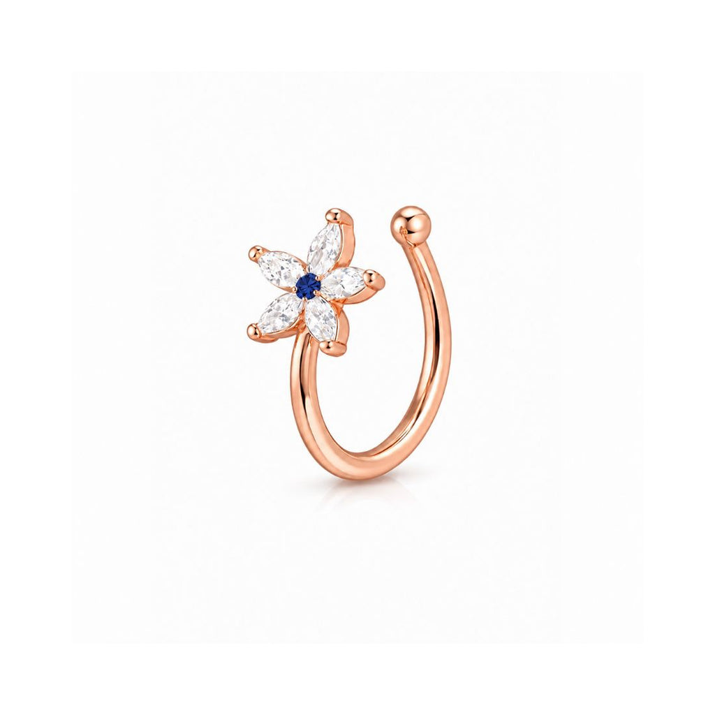 Rose Gold Floral Non-Piercing Nose Pin
