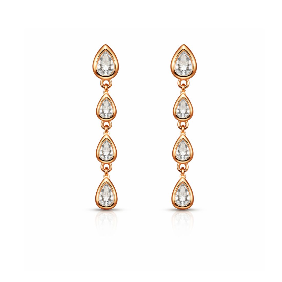 Rose Gold Teardrop Earrings for Women