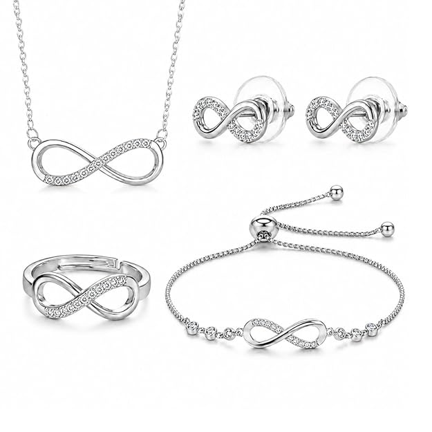 Silver Infinity Jewellery Set