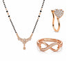 Rose Gold Mangalsutra With Nosepin And Ring