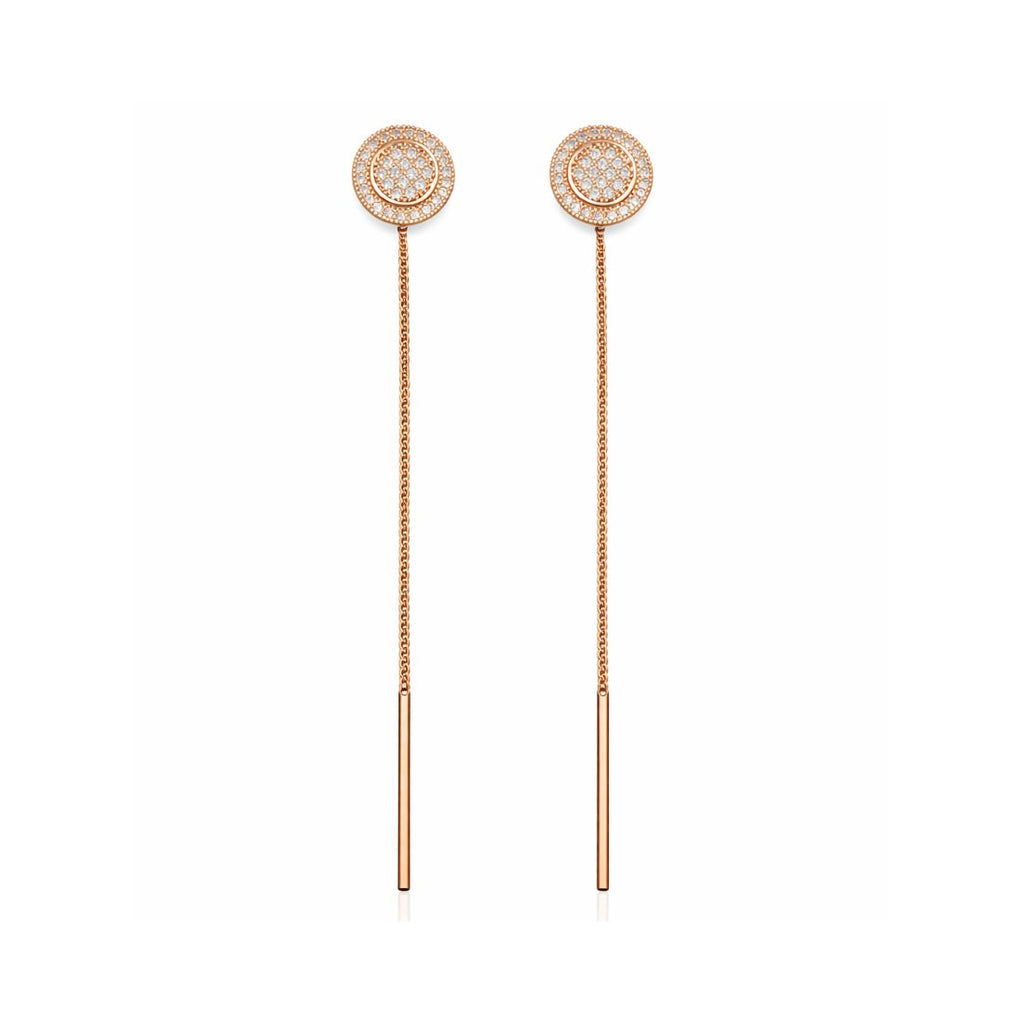 Rose Gold Plated Sui Dhaga Dangle Earrings