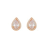 Rose Gold Plated Teardrop Stud Earrings AD Stones For Women And GIrls