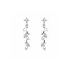 Rhodium Plated Leaf Drop Earrings for Women