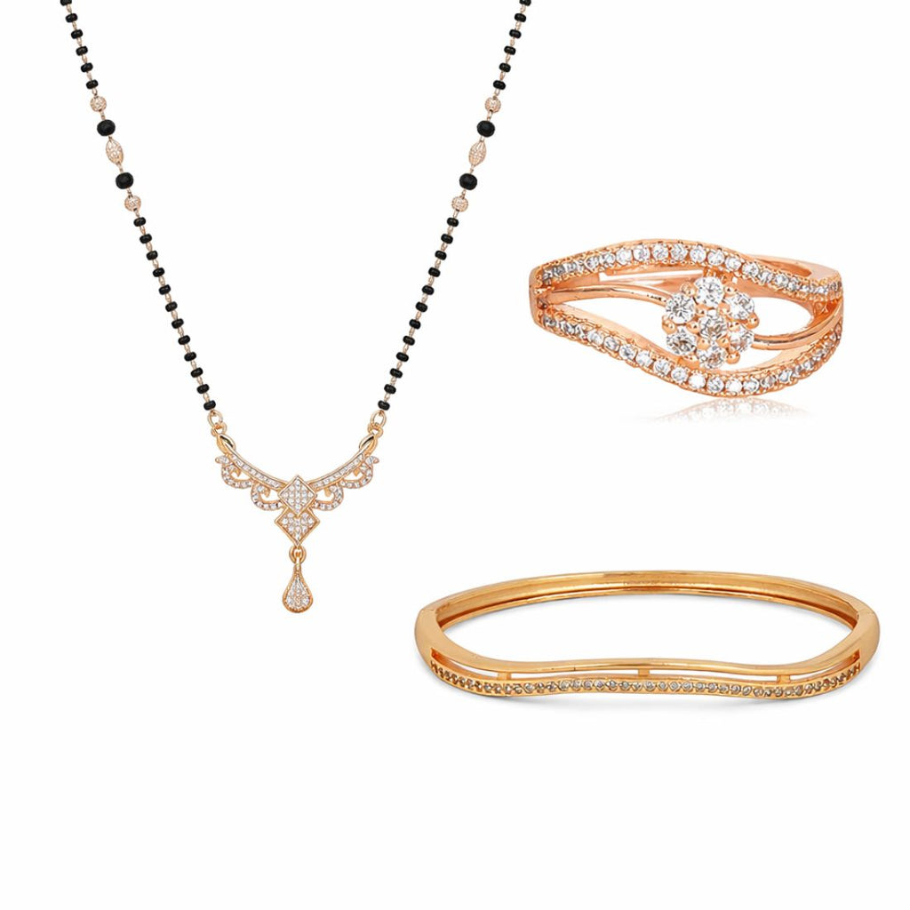 Rose Gold Mangalsutra Set For Women