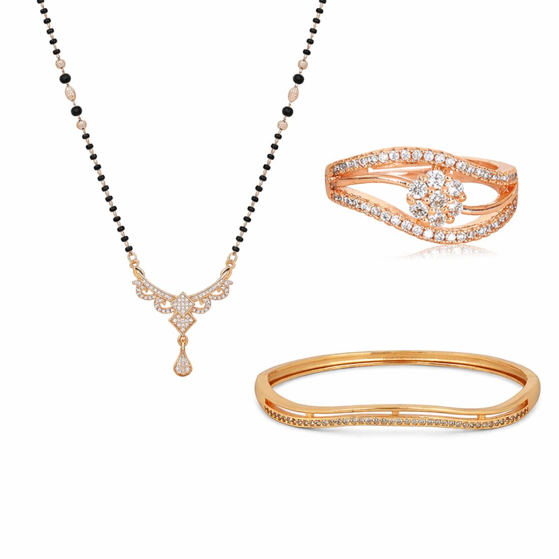 Rose Gold Mangalsutra Set For Women