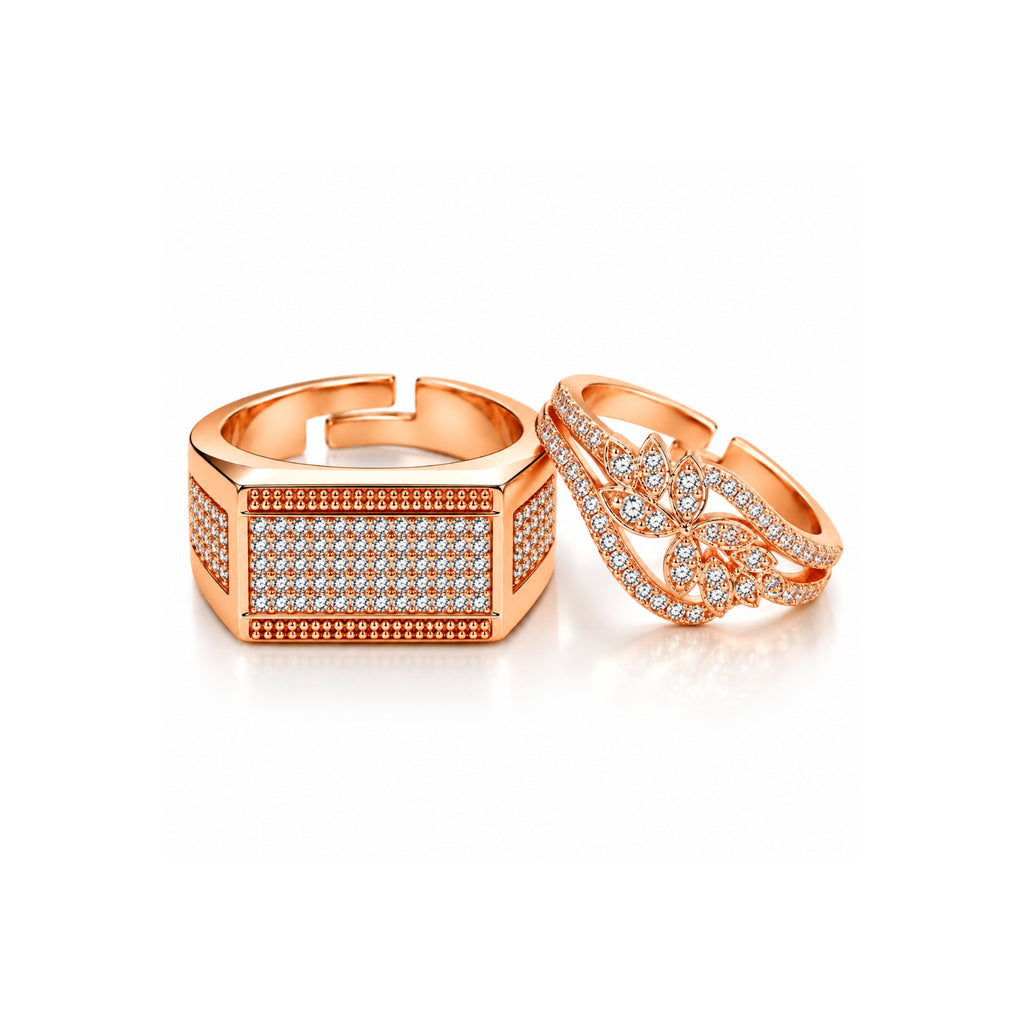 Rose Gold Couple Rings for Men & Women